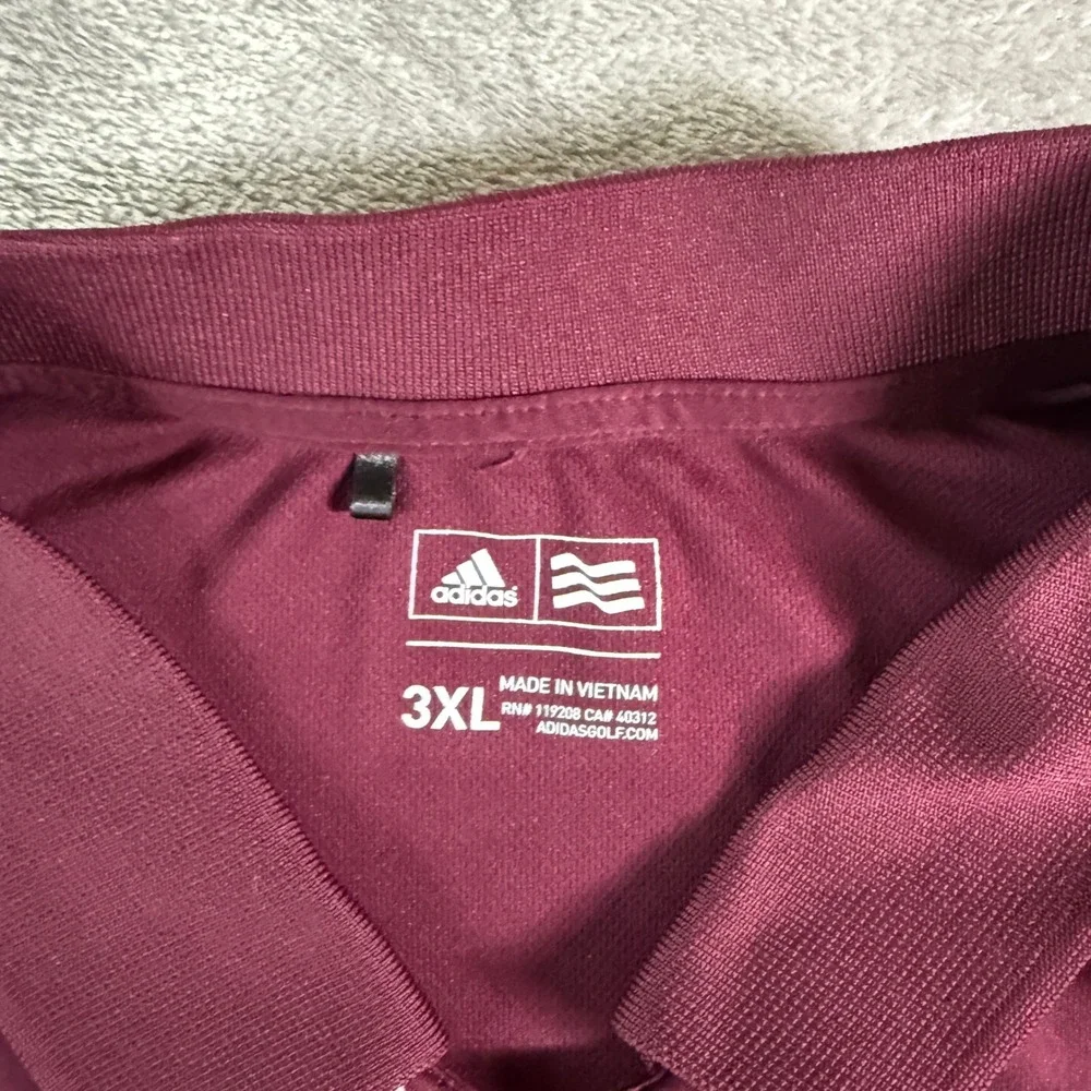 Adidas Golf Polo Shirt Athletic Training Bulldog Logo Maroon 3XL